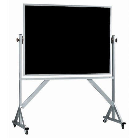 Aarco Mobile Reversible Freesting Black Chalkboard w/ a Clear Satin Anodized Frame, 48''Hx72''W ARC4872B