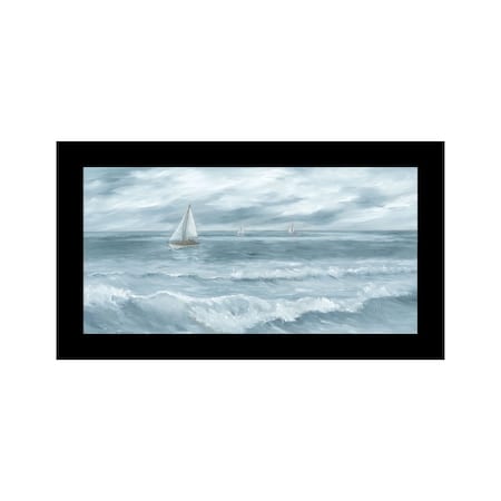 Homeroots Three Sailboats Black Framed Print Wall Art 529950