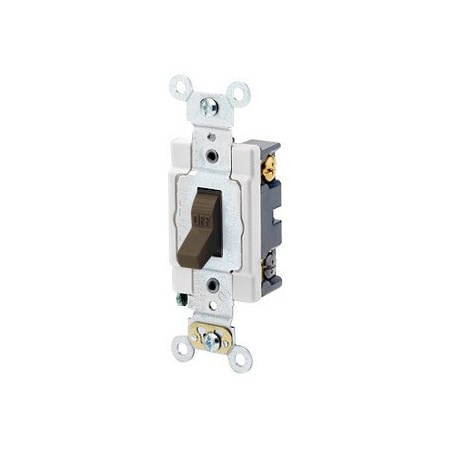 Leviton Toggle Switch, 20 Amp, 120/277 Volt, Brown 1224-S