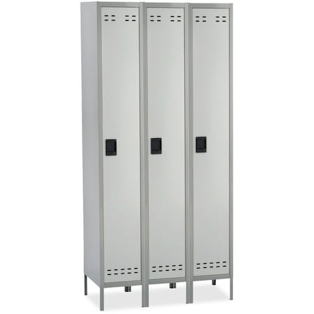 Safco Wardrobe Locker, 36 in W, 18 in D, 78 in H, (1) Tier, (3) Wide, Gray 5525GR
