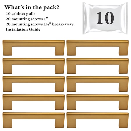 Designperfect 3-3/4'' Center-to-Center Bar Pull, 10PK DPA10S103CBZ