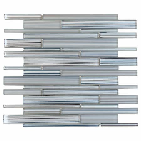 Apollo Tile Blue Gray 11.8 in x 12.2 in Glass Glossy, Matte Floor and Wall Mosaic Tile 5 sqft/case, 5PK APLICL8808A