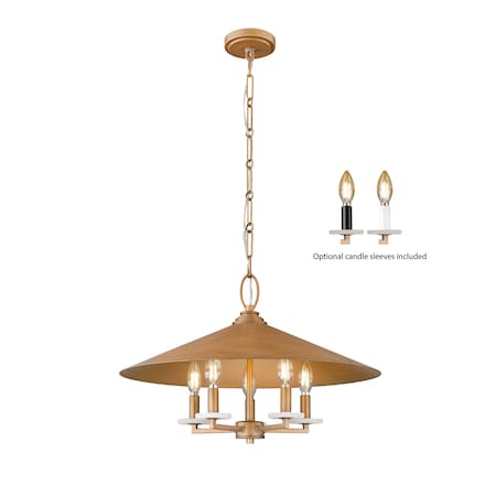 Z-Lite Rialto 5 Light Pendant, Signature Gold/Signature Gold, 22 In W x 14.5 In H 1953-22SGD