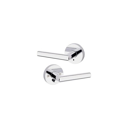 Kwikset Milan Round Privacy Door Lock W/ 6AL Latch and RCS Strike Bright Chrome Finish 155MILRDT-26