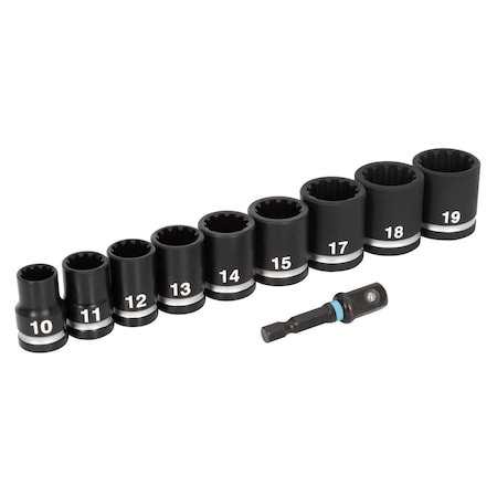 Spyder 10pc 3/8in Drive Standard Impact Socket Set, MM 19703