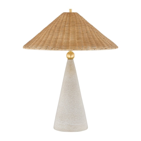 Mitzi Dabito X Perilla 1 Light Table Lamp 22 In. Aged Brass/ Ceramic Windswept White HL968201-AGB/CDW