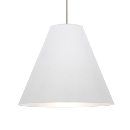 Besa Lighting Dylan Stem Pendant, White, Satin Nickel Finish, 1x30W LED 1TT-DYLANWH-LED-SN