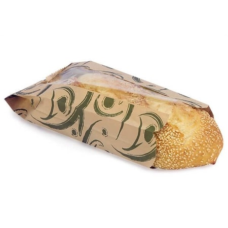 Nashville Wraps Portion Bags 5x2x11 Green Swirl With 2 Clear PLA Panel, 1000PK 6610GS