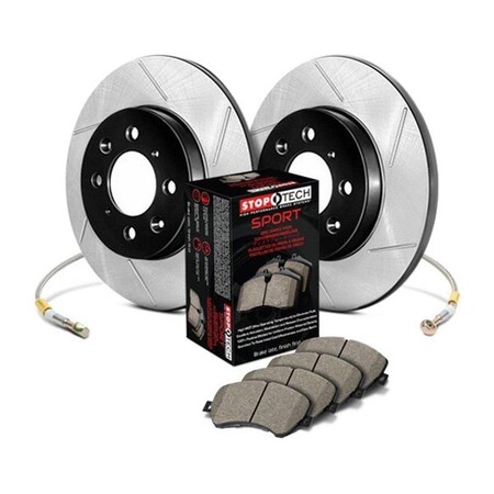 Stoptech Slotted Sport Axle Pack Rear Brake Kit for Mitsubishi Evolution 977.46001R