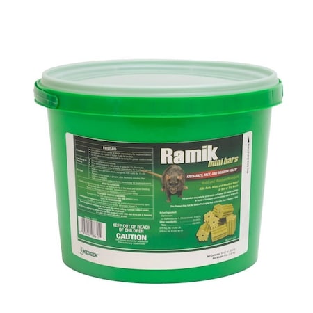 Ramik Mini Bar Rat and Mouse Poison, Solid, 4 lb Pail 116332