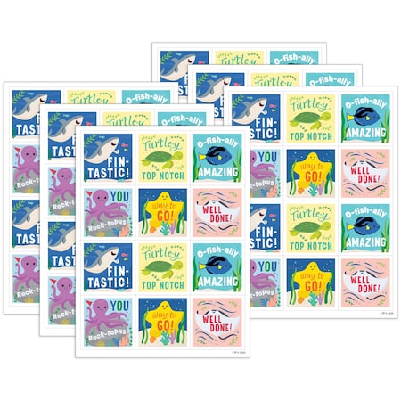 Creative Teaching Press Sea Friends Reward Stickers, 60-Piece Set, 6PK 11019