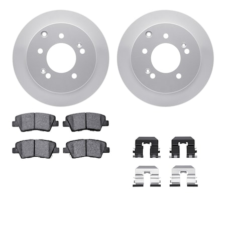 Dynamic Friction Co DFC GEOSPEC Coated Rotors with 5000 Brake Pads - Ceramic and Hardware 4512-21050
