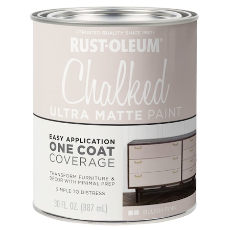 Rust-Oleum Chalked Ultra Matte Paint, Blush Pink, 1 Qt 285142