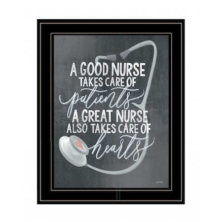 Homeroots A Nurses Heart 2 Black Framed Print Wall Art 408100