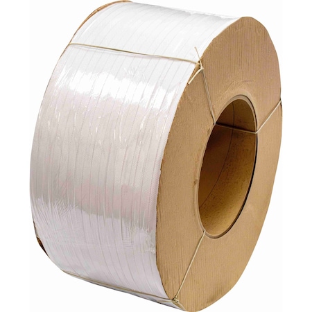 Encore Packaging Polypropylene Strapping Coil - White, 1/2” x .024” x 9,900’ Machine Grade, 8 x 8" Core PPS1202488-9900-WT