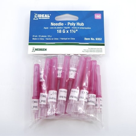Neogen Hub Needle, 18 ga, 1-1/2 in L, 25PK 9352