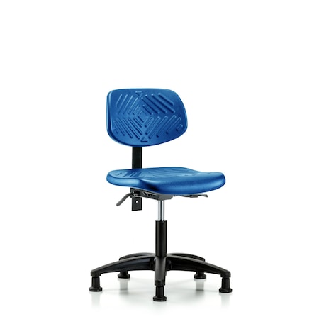 Blue Ridge Ergonomics Poly Chair, Desk, Tilt, Glides, Blue BR-PDHCH-RG-T1-A0-RG-BLU