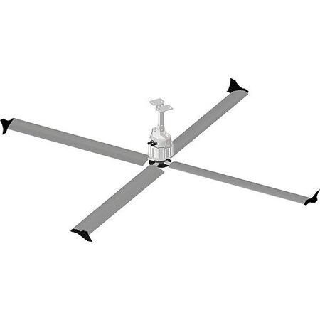 Skyblade Ceiling Fan, 7 ft Blade Dia, Variable Speeds, 230V AC, Silver Powder Coat G420-0721-423-3