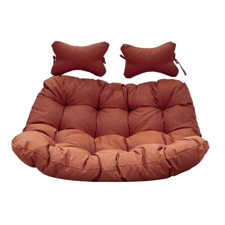 Leisuremod 2-Person Hanging Egg Chair Cushion, Weather-Resistant, Headrest & Zippered Cover ES52C-CHR