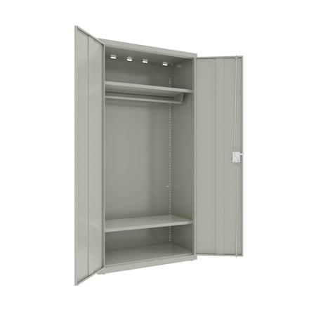 Hirsh Storage Cabinets, 36 in W, 18 in D, 72 in H, Light Gray 25064