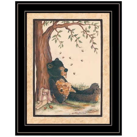Homeroots Nap Time 2 Black Framed Print Wall Art 405321