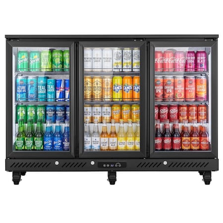 Yeego 53 inch Commercial Bar Counter 323 Cans Beverage Cooler Freestanding Fridge with LED Lighting YG-BTC-320FC-ZO