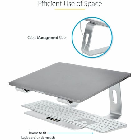 Startech.Com Laptop Stand for Desk, 11lb, Aluminum LAPTOP-STAND-SILVER