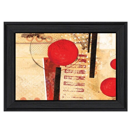 Homeroots Circular Abstract 2 Black Framed Print Wall Art 404764