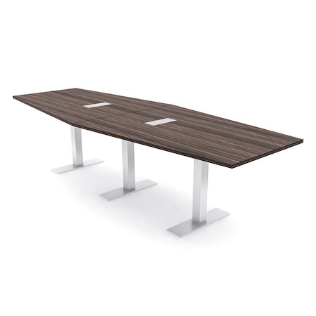 Skutchi Designs 10ft Conference Table With Power Unit | 10 Person Modular Hexagon Meeting Table | Harmony Series HAR-HEX.IR-48X120-T-H3041-ESIL