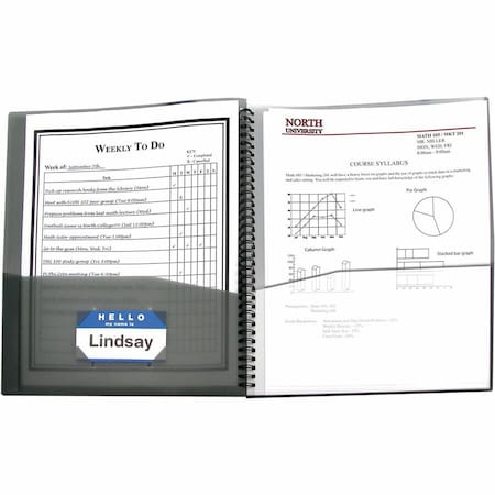 C-Line Products 8-Pocket Spiral-Bound Poly Portfolio, 8.5'' x 11'', Clear View Front Pocket 33081