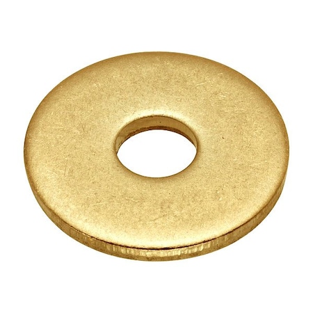 Zoro Select Flat Washer, For Screw Size #8 , Brass Plain Finish, 5 PK WASB#8WBR