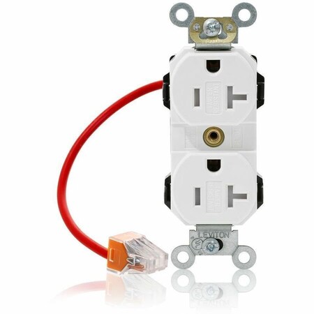 Leviton PlugsandReceptacles, 20A, 125VAC, Wht, Nylon MT563-SCW