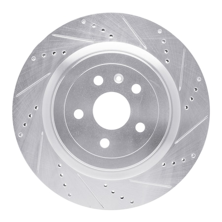 Dynamic Friction Co DFC Brake Rotor - Drilled and Slotted - Silver 631-47039R