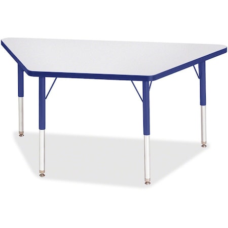 Jonti-Craft Berries Trapezoid Activity Tables, 24 in. x 48 in., E-height, Freckled Gray/Blue/Gray 6438JCE003