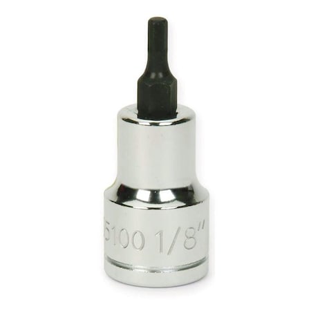 Williams 3/8" Dr, 9/64" Size, SAE Hex Bit Socket, 6 Pts, Overall Length: 1-27/32" JHW35101