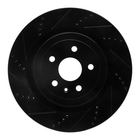 Dynamic Friction Co DFC Brake Rotor - Drilled and Slotted - Black 633-47039L