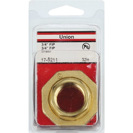 Westlake Pipe & Fittings 3/4'' FPTx3/4'' FPT Red Brass Threaded Union 17-9211