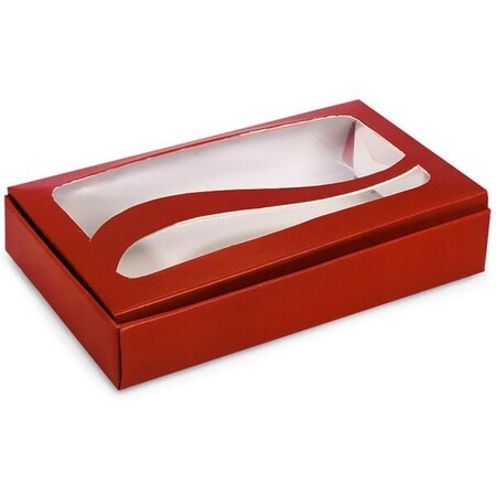Nashville Wraps Red Swirl Window Candy Box, 1/2 lb. 6.5x3.875x1.25, 100PK WCB2R