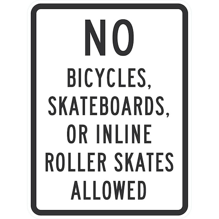 Lyle No Bicycles, Skateboards Or Inline Roller Skates, 18x24, Non-Reflective, White G-11229-NA_18x24