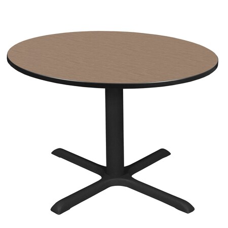Regency Round Cain Large X-Base Breakroom Table, 48 in W, 48 in L, Noble Oak TB48RNDNO