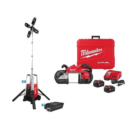 Milwaukee Tool MX FUELTower Light + M18 FUEL Band Saw MXF041-1XC, 2929-22