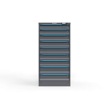 Strong Hold 9 drawer cabinet - (2x 4ft, 5x 5ft, 2x 6ft) - Blue accents - Electronic Lock S3060-PPRAS-0902FS