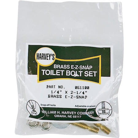 Harvey Toilet Bolt Set 1/4X2-1/4 051100