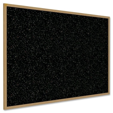 Ghent Recycled Bulletin Board, Oak Wood Frame, 4'H x 8'W, Confetti WTR48-CF