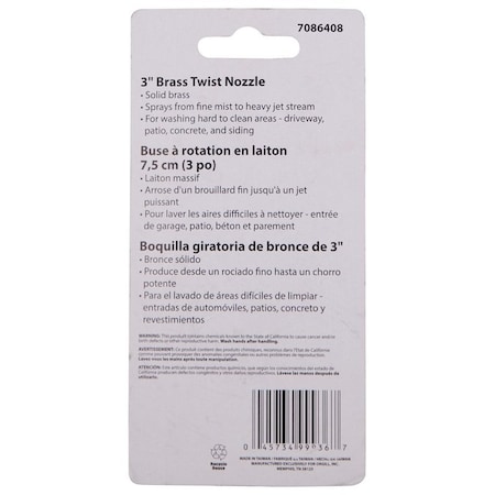 Landscapers Select Spray Nozzle, Female, Brass, Brass GT-10163L