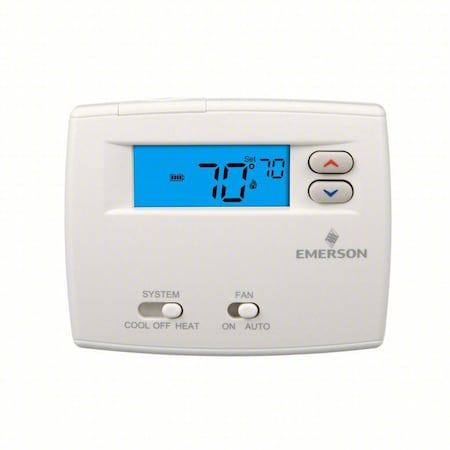 Emerson Blue Series 2 Thermostats, 2 H, 1 C, Hardwired/Battery, 24VAC 1F89EZ-0251