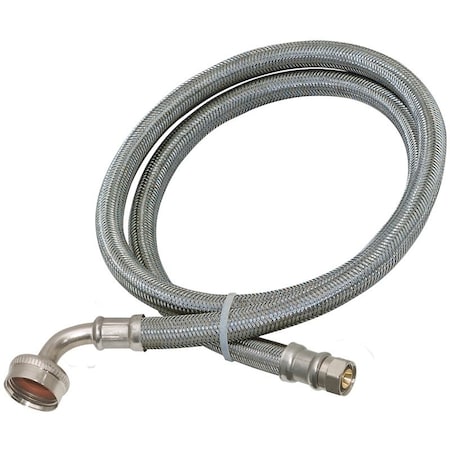 Ez-Flo Eastman Braided Dishwasher Connector Hose, 3/4 in Inlet, FHT Inlet, 3/8 in Outlet, Compression Outlet, 5 ft L 41042