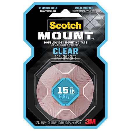 3M 1" x 60" 3M 410H Clear Scotch-Mount Double-Sided Mounting Tape 410H-ST