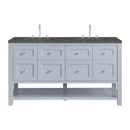 James Martin Vanities 60" D Vanity, Serenity Blue w/Parisien Bleu Top w/FreePower Wireless Charger 330-V60D-SRB-FPBL