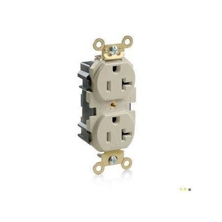 Leviton Straight Blade Receptacle, 5-20R, 20 A, 125V AC, Flush Mount, Self-Grounded M5362-I
